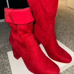 Red Suede Women's Boots